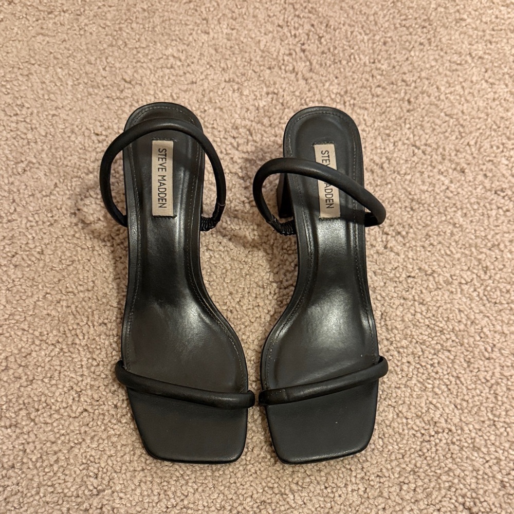 Steve Madden Black Strappy Heels